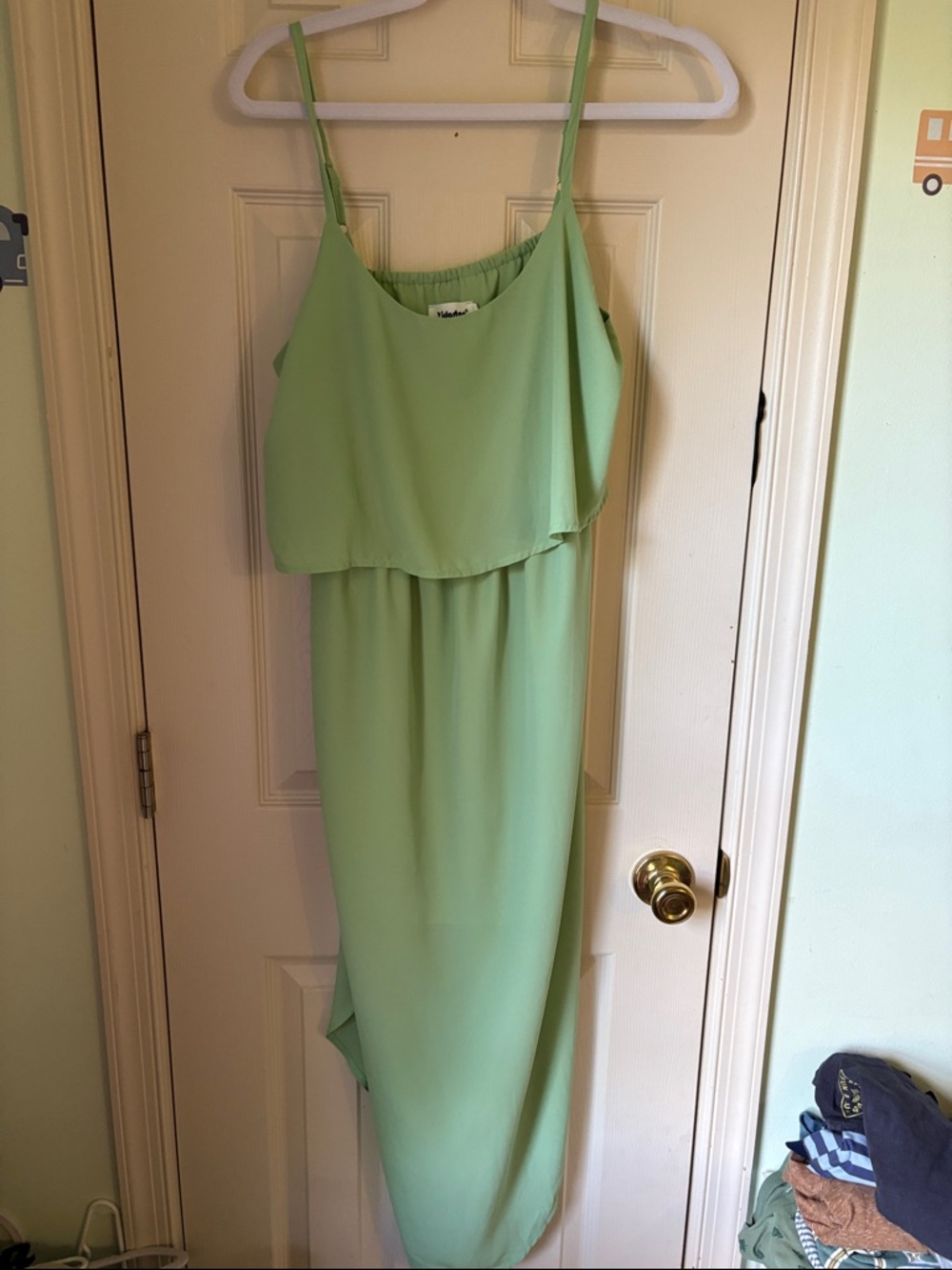 Light Green Spaghetti Strap Madi Dress - Picture 2 of 9
